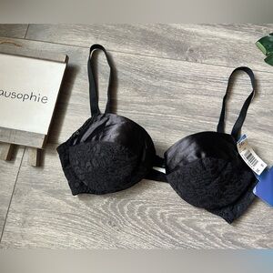 Vintage maidenform Rendevous satin and lace underwire padded bra w bow 34C NWT!